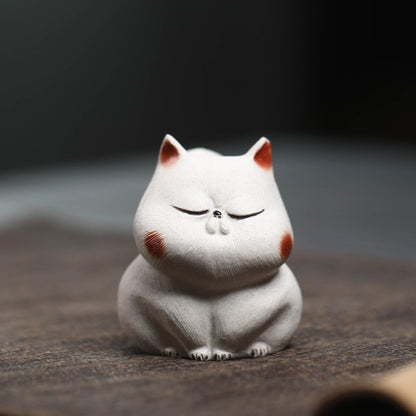 Gohobi Lucky Cat Ornament Yixing Clay Tea Pet