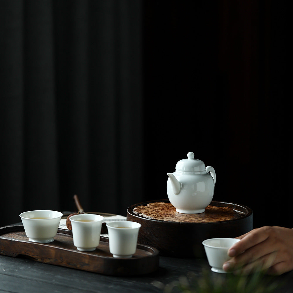 Gohobi Jingdezhen Sweet White Porcelain Teapot Set