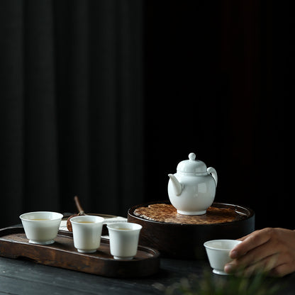 Gohobi Jingdezhen Sweet White Porcelain Teapot Set
