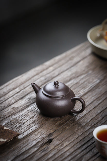 [Chingshui Tang 青水堂] Handmade Yixing Celadon Zisha Clay Shui Ping Teapot 100ml – Original Ore Tianqing Clay Thin-Walled Gongfu Tea Teapot with Built-In Filter