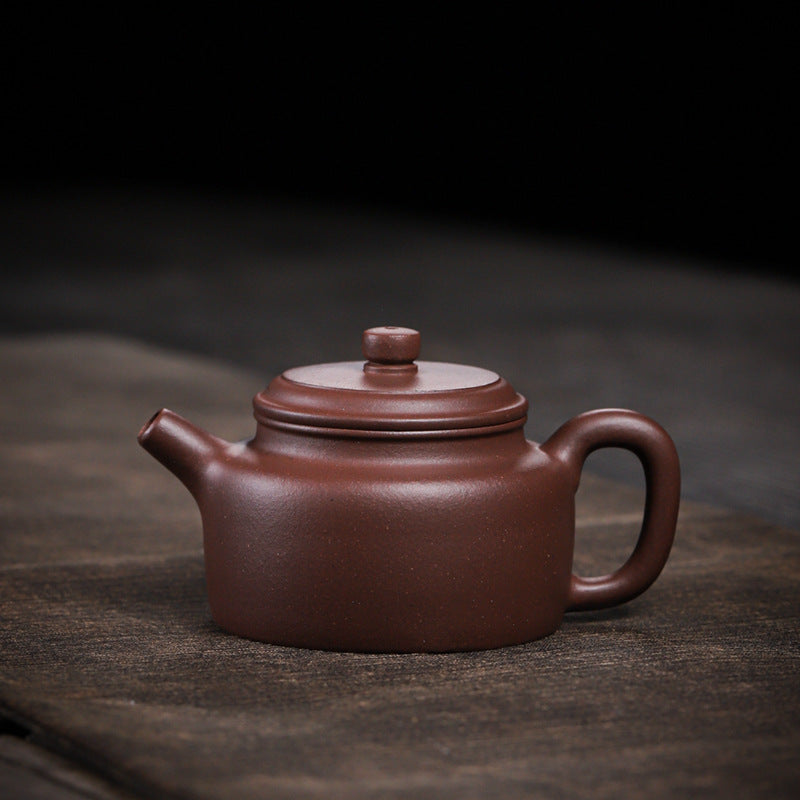 [Chingshui Tang 青水堂] Handmade Yixing Purple Zisha Clay Dezhong Teapot 150ml – Original Ore Teapot with Built-In Filter for Gongfu Tea and Home Brewing