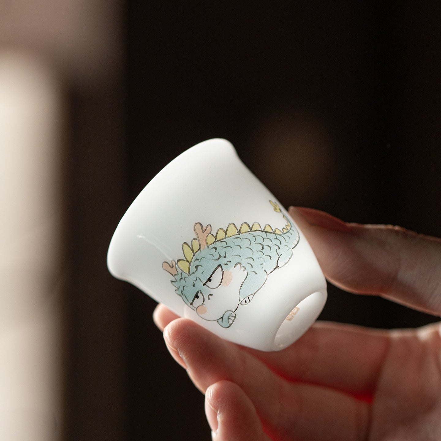 Gohobi White Jade Clay Chinese Zodiac Gongfu Tea Cup – Personal Ceramic Master Cup for Home Use and Gift