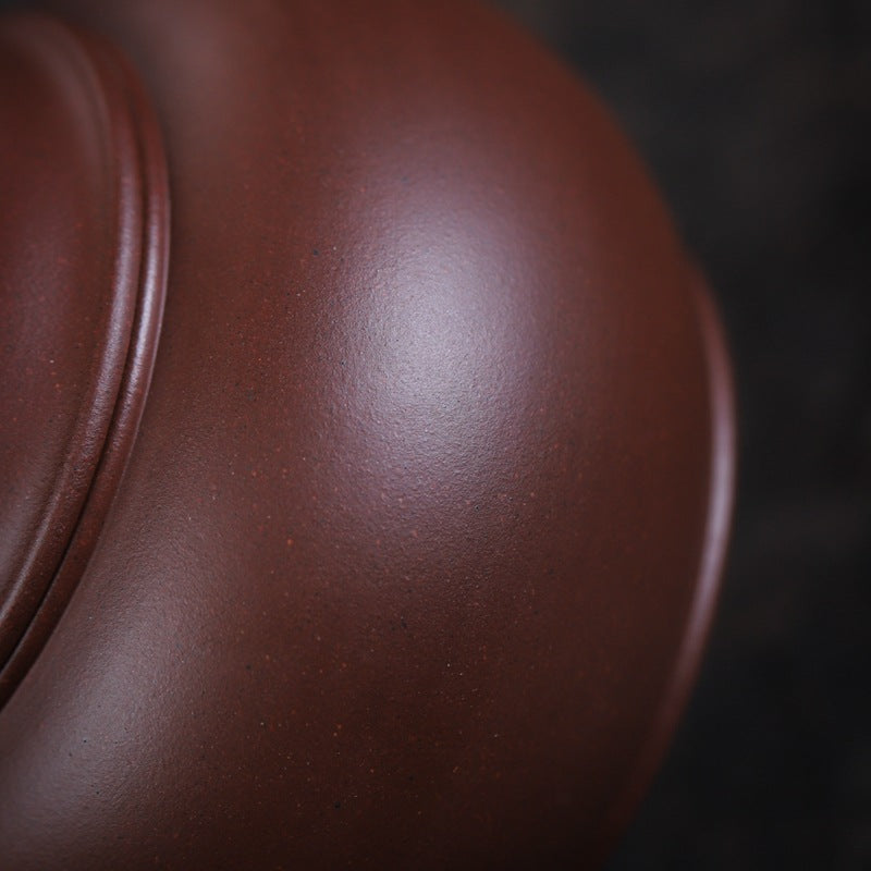 [Chingshui Tang 青水堂] Handmade Yixing Original Ore Purple Zisha Clay Teapot – 260ml Large Shui Ping Teapot with Built-in Filter for Home Brewing