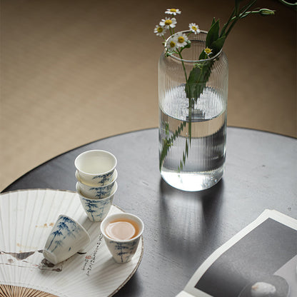 Gohobi Celadon Blue and White Bamboo Teacup