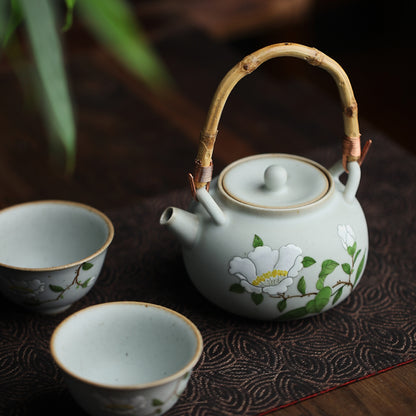 Gohobi Hand-painted Floral Tea Set Teapot Tea cup