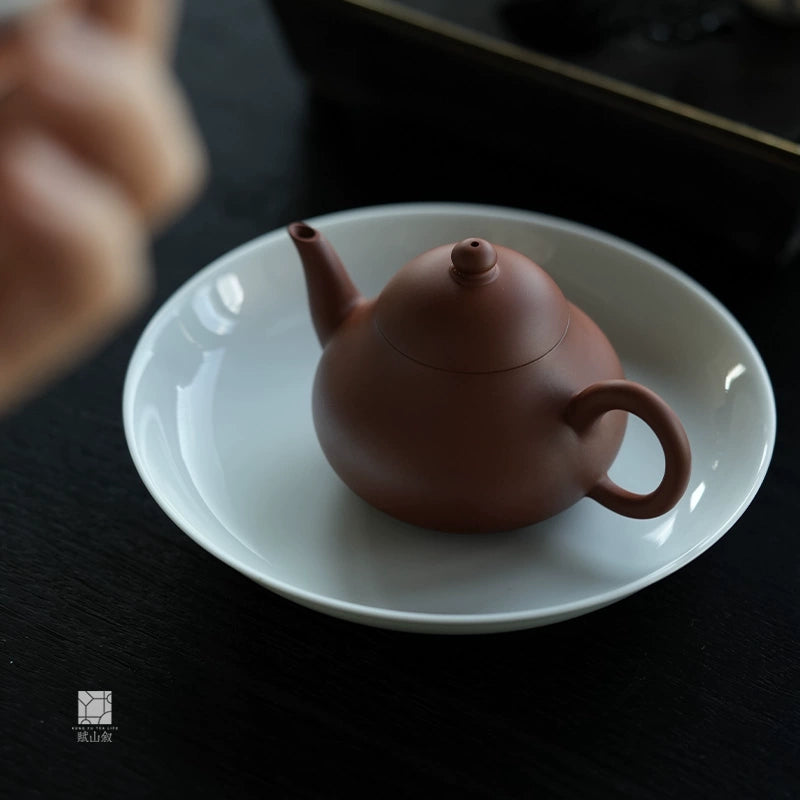 [賦山敘 x Gohobi] Handmade Chaozhou-Style Yixing Zhuni Red Zisha Clay Teapot – Original Ore Small Pear Shape Zisha Gongfu Teapot