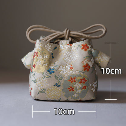 Gohobi Colourful Brocade Teaware Storage Travel Bag