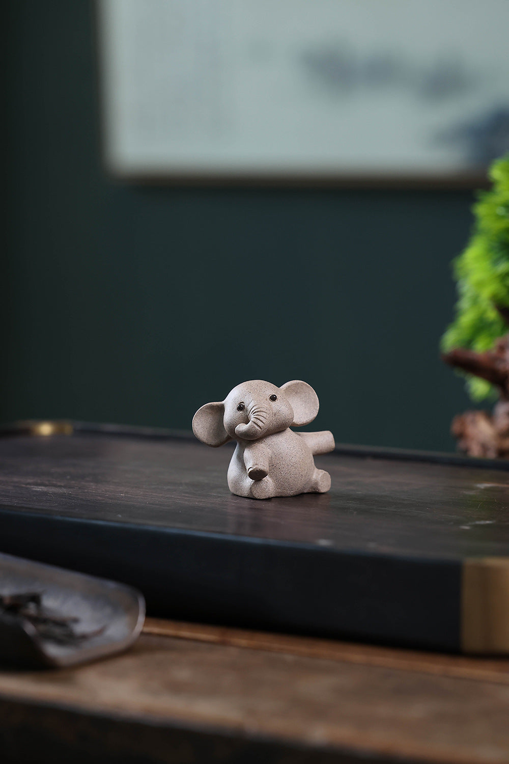 Gohobi Yixing Purple Clay Love Elephant Tea Pet – Handmade Lucky Ornament