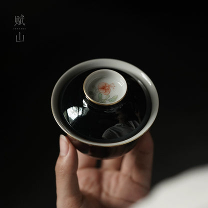 [賦山敘 x Gohobi] “Ink Bamboo & Crane” Kuikou Master Cup – Hand-Painted Jingdezhen Ceramic Tasting Cup