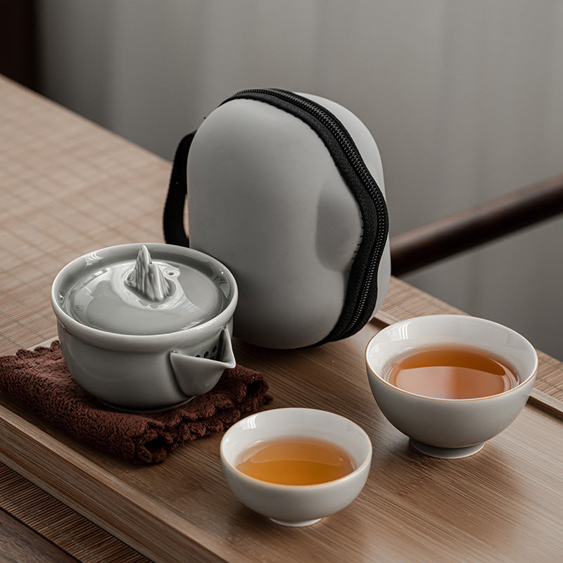 Gohobi Japanese Style Ice Grey Gaiwan Tea Set 004