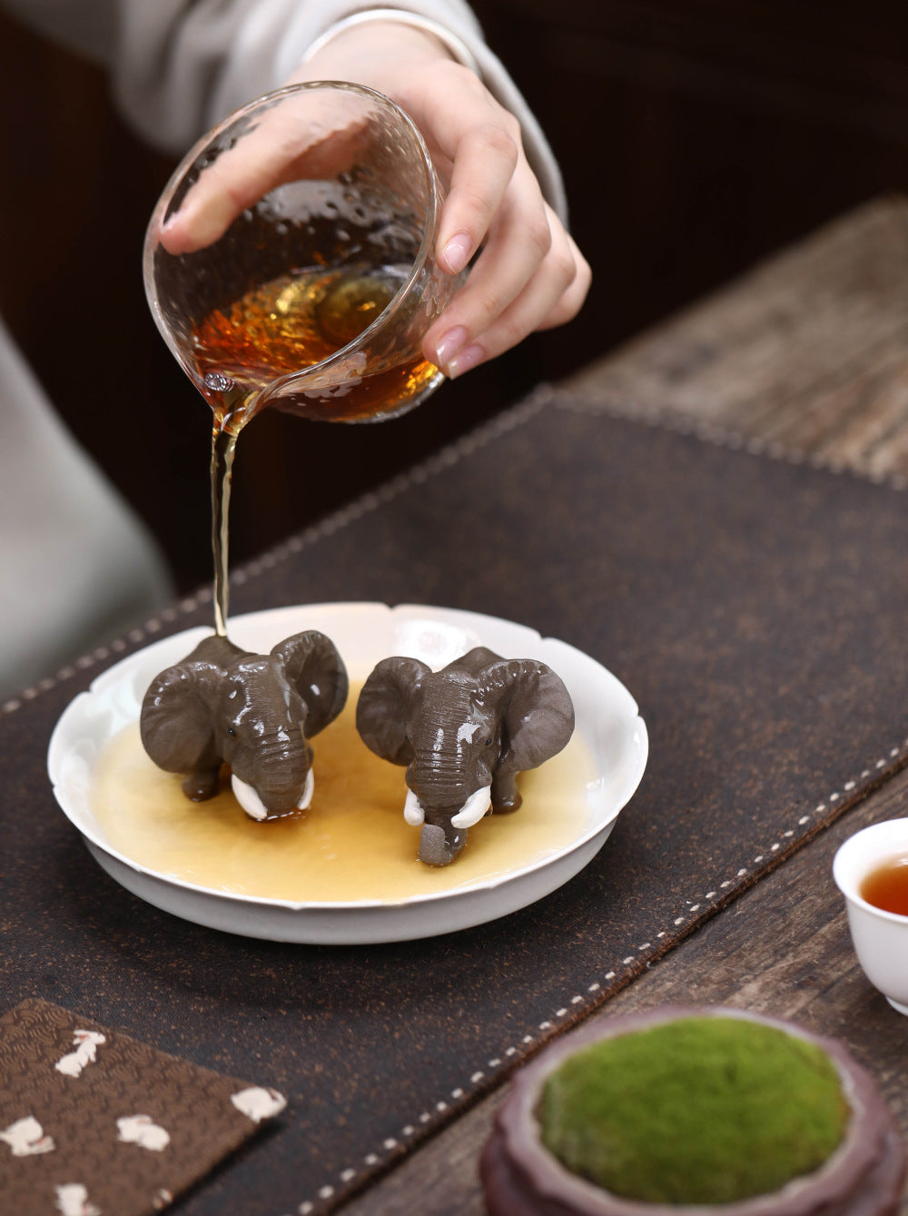 Gohobi Yixing Purple Clay Elephant Tea Pet – Handmade Lucky Tea Table Ornament
