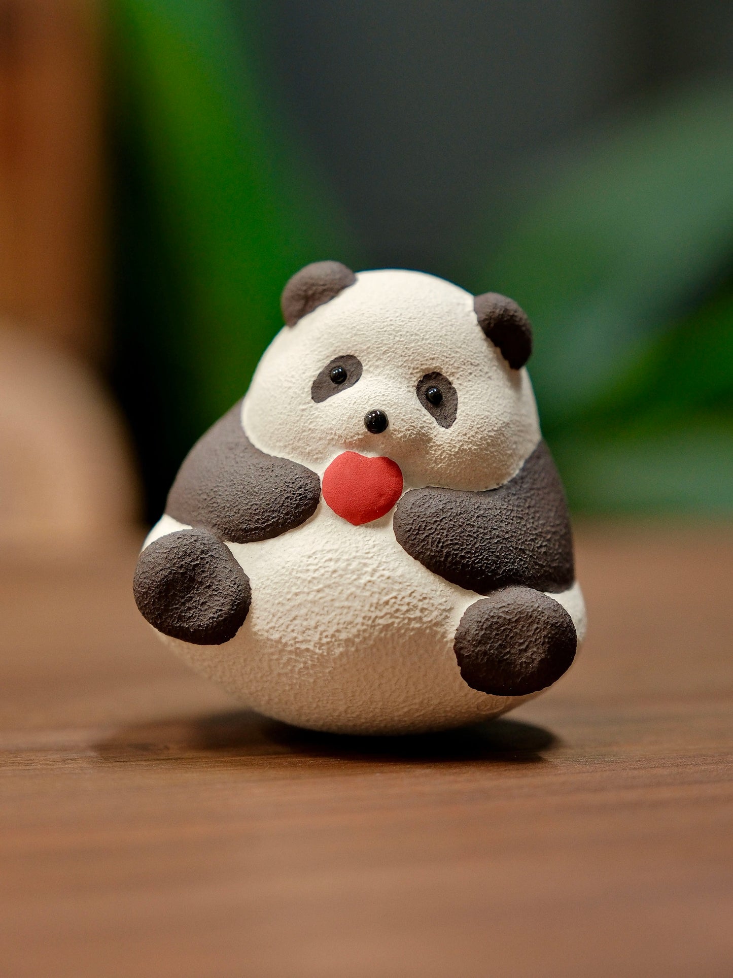 Gohobi Handcrafted Ceramic Giant Panda Tumbler Tea Pet Ornament