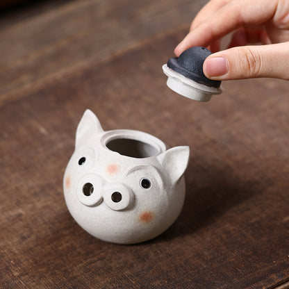 Gohobi Yixing Purple Clay Pig Head Teapot – Handmade Cute Pig Teapot