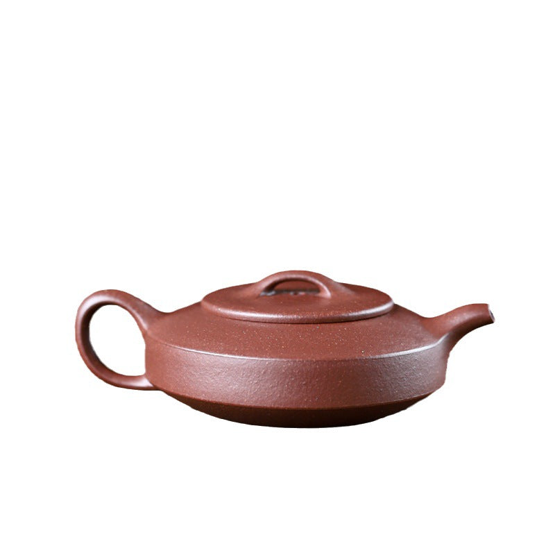 [Chingshui Tang 青水堂] Handmade Yixing Zisha Sandy Purple Clay Teapot – 90ml Handmade Original Ore Jiangpo Clay Bowl-Shaped Thin Body Teapot with Built-in Filter, Small Gongfu Teaware