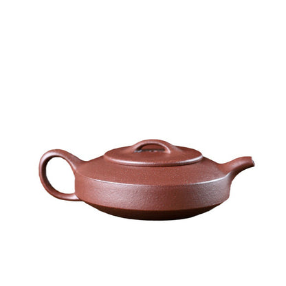 [Chingshui Tang 青水堂] Handmade Yixing Zisha Sandy Purple Clay Teapot – 90ml Handmade Original Ore Jiangpo Clay Bowl-Shaped Thin Body Teapot with Built-in Filter, Small Gongfu Teaware