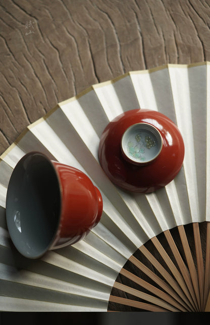 [賦山敘 x Gohobi] “Ink Bamboo & Crane” Kuikou Master Cup – Hand-Painted Jingdezhen Ceramic Tasting Cup