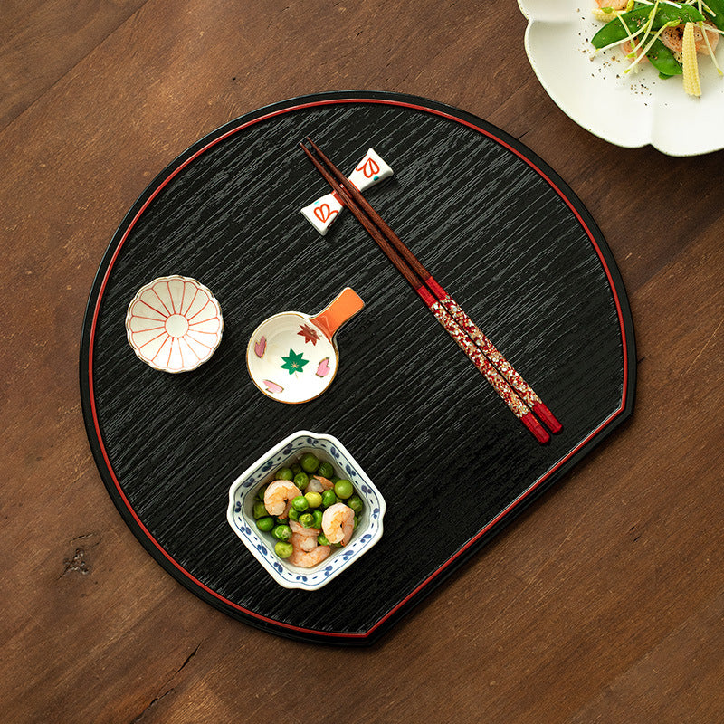 Gohobi Japanese Resin Half-Moon Dinner Plate Decorative Tray