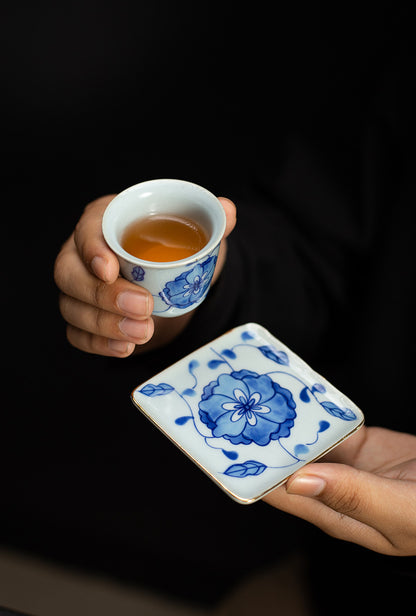 Gohobi Blue and White Porcelain Coaster