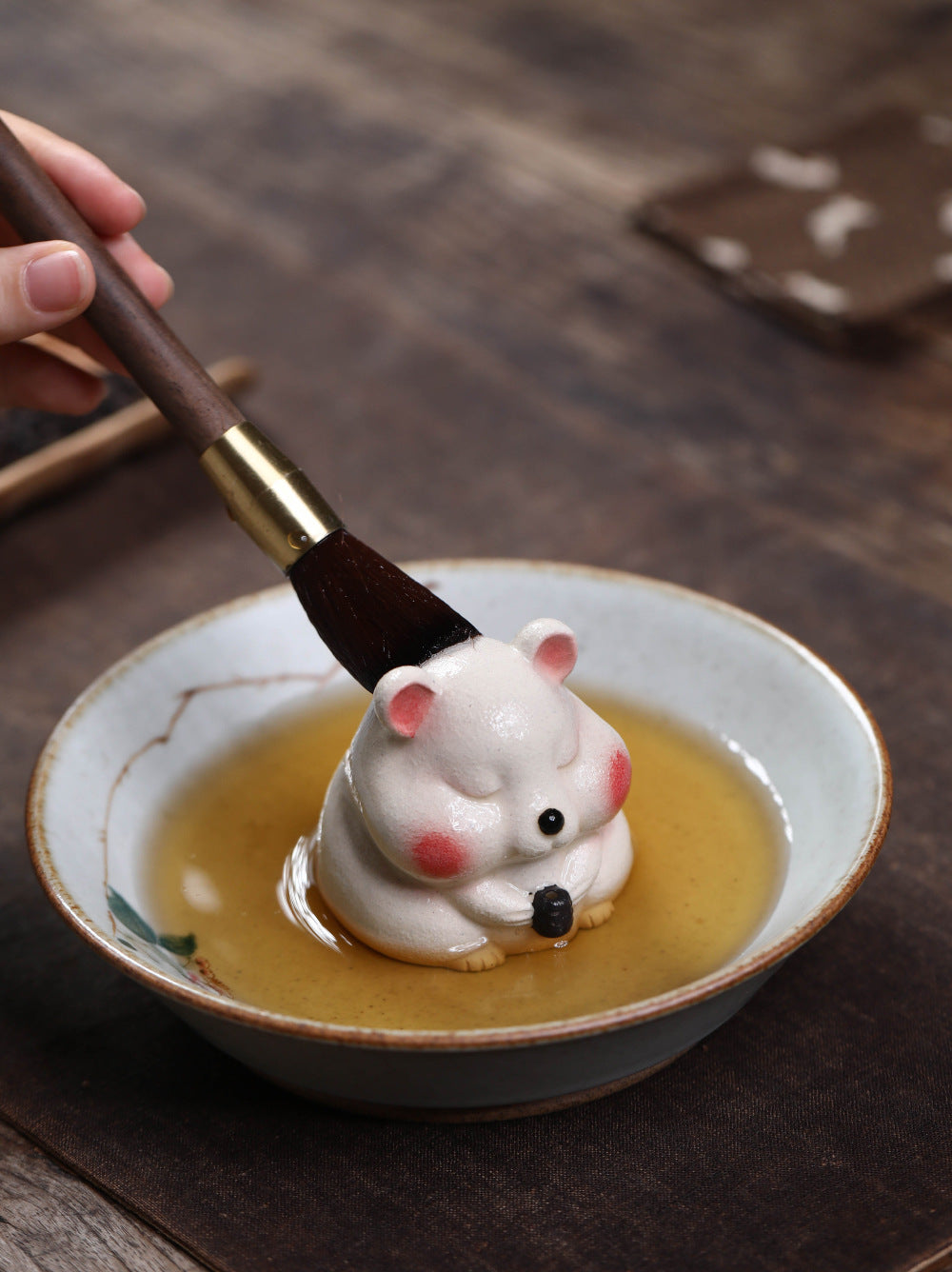 Gohobi Yixing Purple Clay Mouse Tea Pet – Handmade Lucky Ornament
