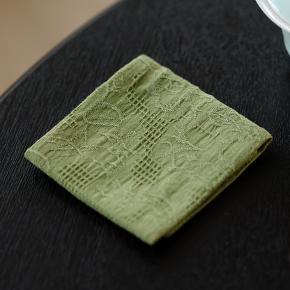Torchon Gongfu double face en coton et lin gravé Gohobi