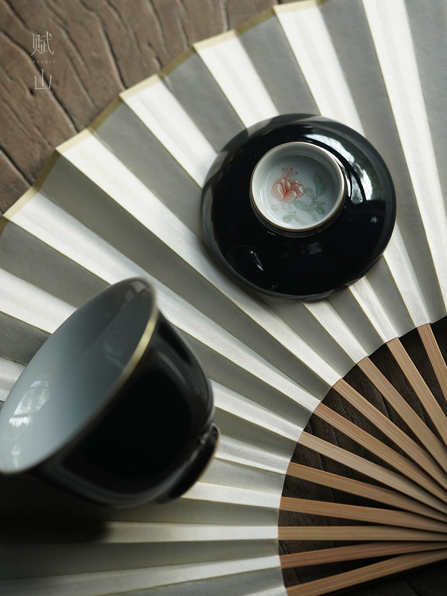 [賦山敘 x Gohobi] “Ink Bamboo & Crane” Kuikou Master Cup – Hand-Painted Jingdezhen Ceramic Tasting Cup