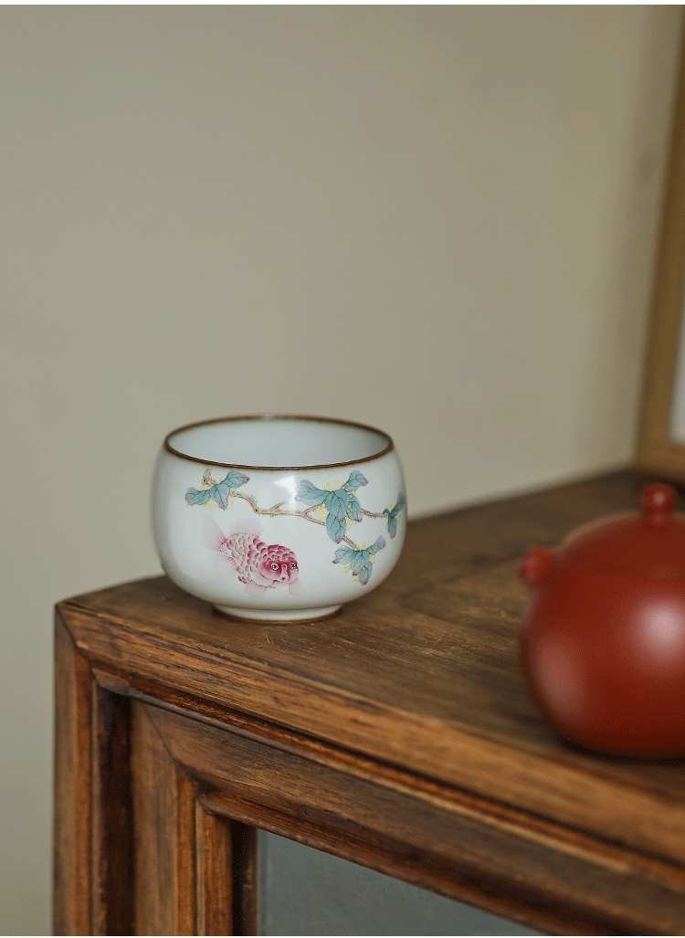 Gohobi Hand-painted Goldfish Osmanthus Ceramic Tea Cup