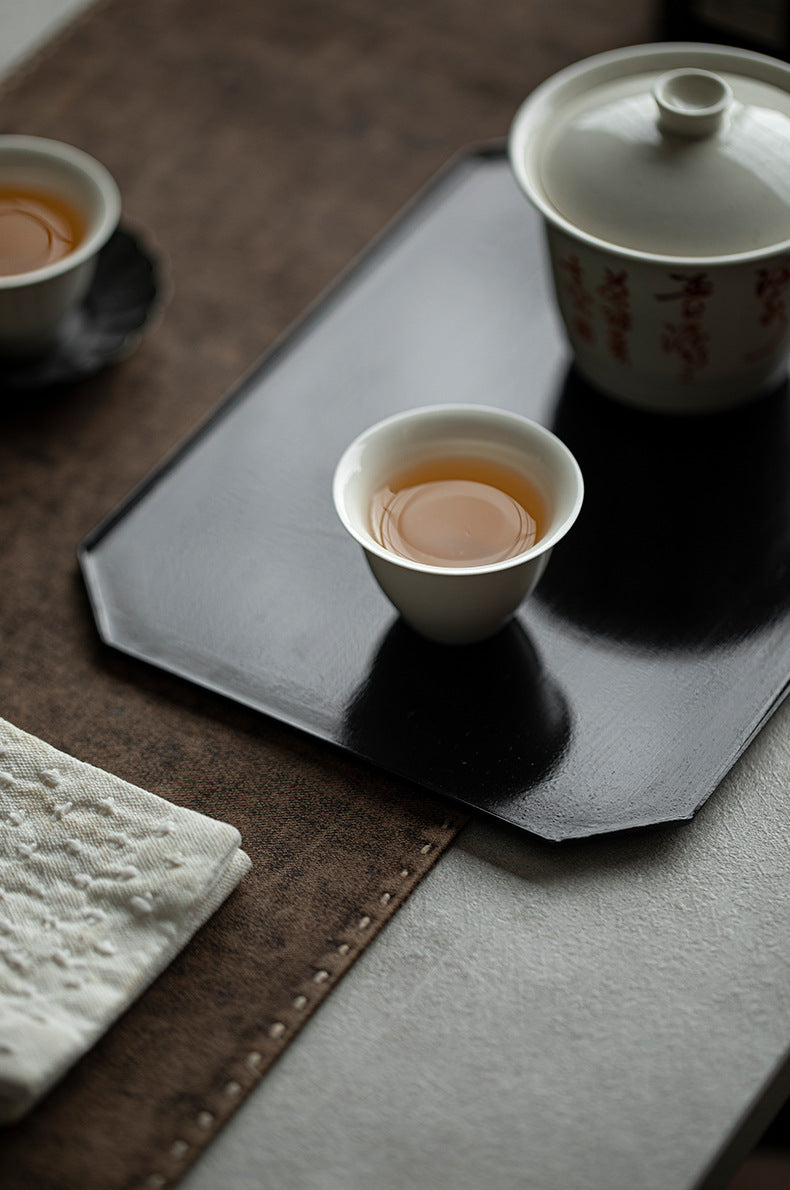 Plateau rectangulaire en fer noir style japonais Gohobi Wabi-Sabi 008