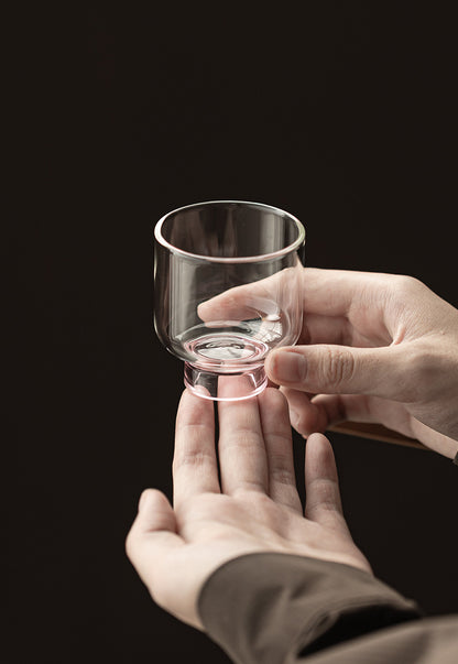 Gohobi High Borosilicate Glass Tall Footed Tea Cup – Transparent Heat-Resistant Master Cup for Gongfu Tea, Chinese Teaware for Home Use