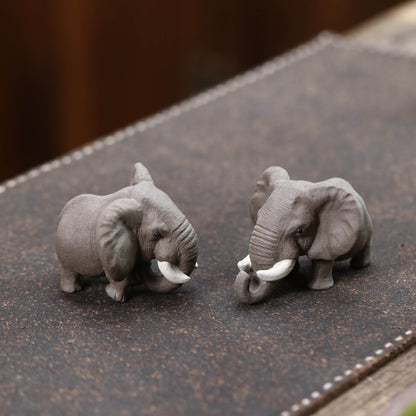 Gohobi Yixing Purple Clay Elephant Tea Pet – Handmade Lucky Tea Table Ornament