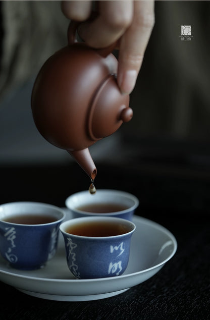 [賦山敘 x Gohobi] Original Ore Zhuni “Xiaoshui Ping” Red Zisha Clay Teapot – Handmade Chaozhou-Style Gongfu Yixing Teapot