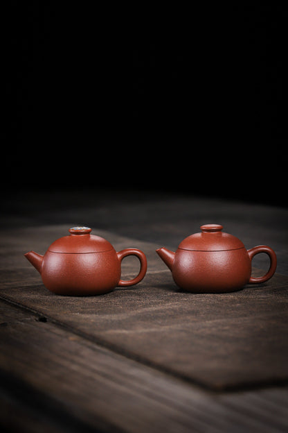 [Chingshui Tang 青水堂] Handmade Yixing Zisha Sandy Purple Clay Teapot – 90ml Handmade Original Ore Jiangpo Clay Bowl-Shaped Teapot, Thin Body with Built-in Filter, Gongfu Small Teaware