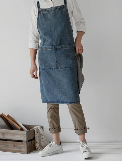 Gohobi Heavy-Duty Cotton Canvas Denim Apron