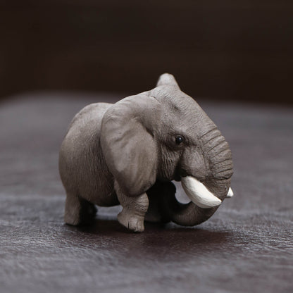 Gohobi Yixing Purple Clay Elephant Tea Pet – Handmade Lucky Tea Table Ornament