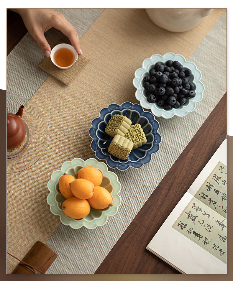 Gohobi, petite assiette de fruits glacés japonais traditionnels - Chrysanthème 001
