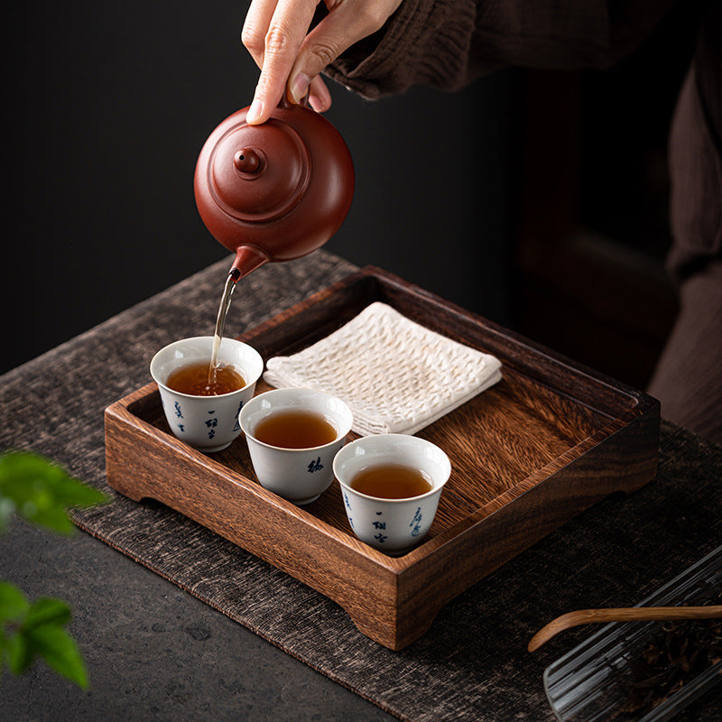 Gohobi Square Walnut Wooden Serving Tray Teapot Tray