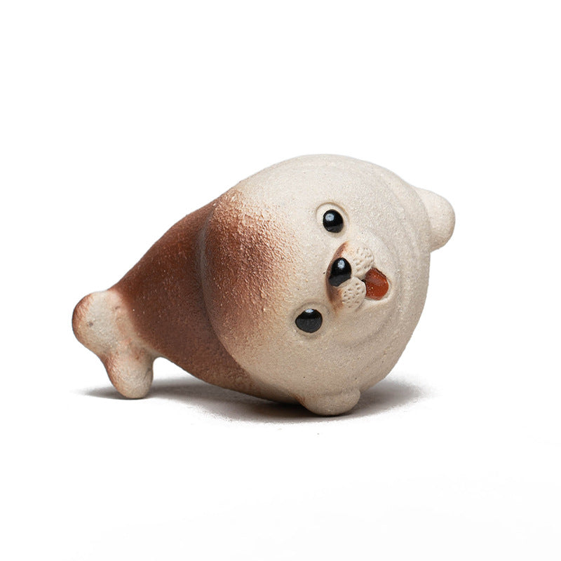 Gohobi Yixing Purple Clay Seal Tea Pet – Handmade Marine Animal Zisha Ornament