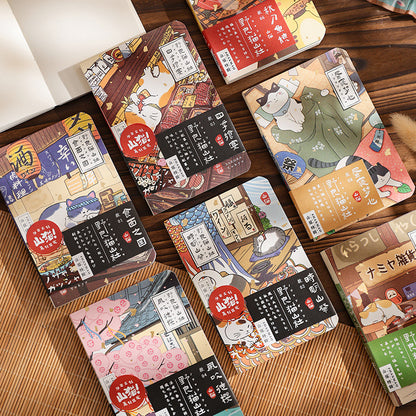 Gohobi Japanese Cat Magnetic Notebook, Monthly Planner, Study Notebook, Pocket Diary