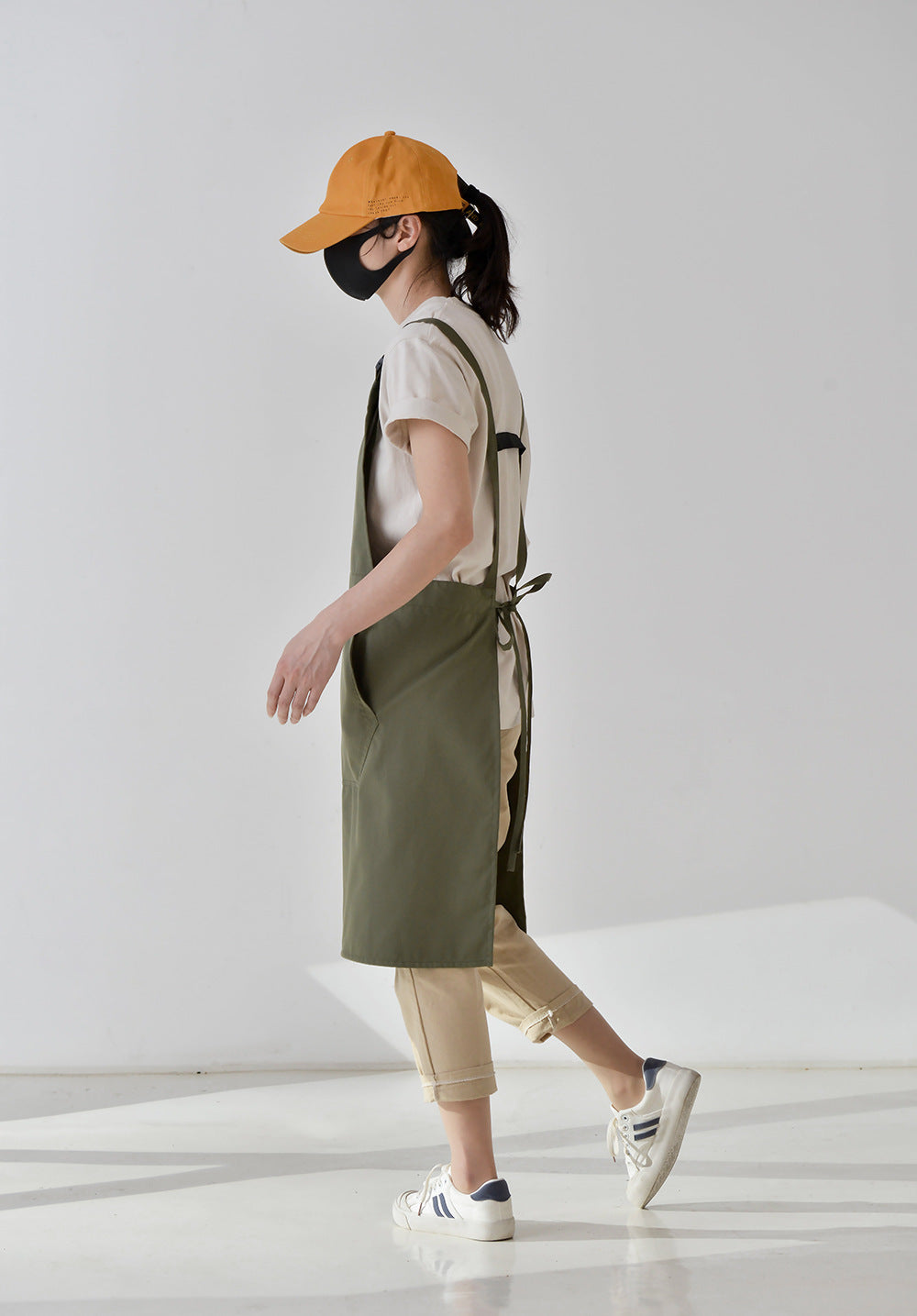 Gohobi Korean-Style Printed Cotton-Linen Apron