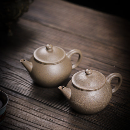 [Chingshui Tang 青水堂] Handmade Yixing Zisha Sandy Purple Clay Teapot – 130ml Handmade Original Ore Qing Jiangpo Clay Bala Shui Ping Teapot, Small Gongfu Purple Clay Teaware with Built-in Filter