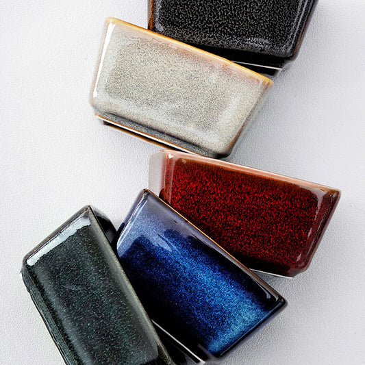 Gohobi Iridescent Kiln-Change Rectangular Ceramic Sauce Bowl