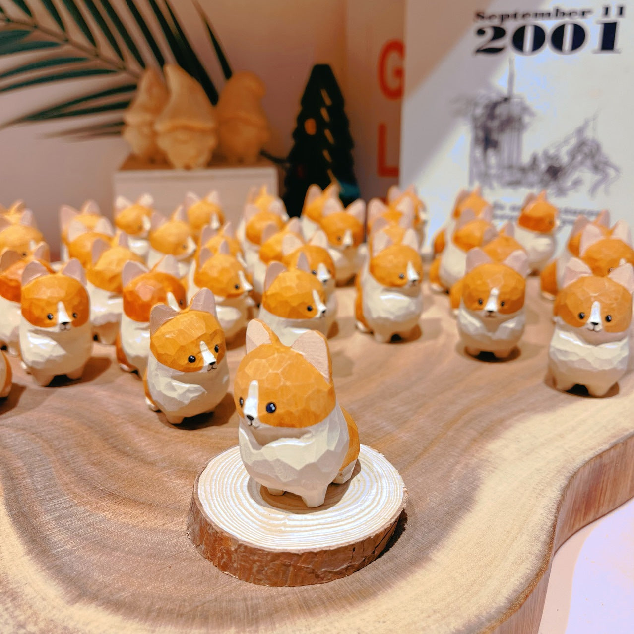 Gohobi Handcrafted Wooden Corgi Dog Ornament