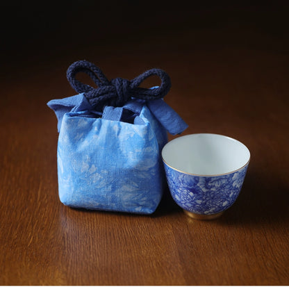 Gohobi Dyed Fabric Teaware Storage Travel Bag