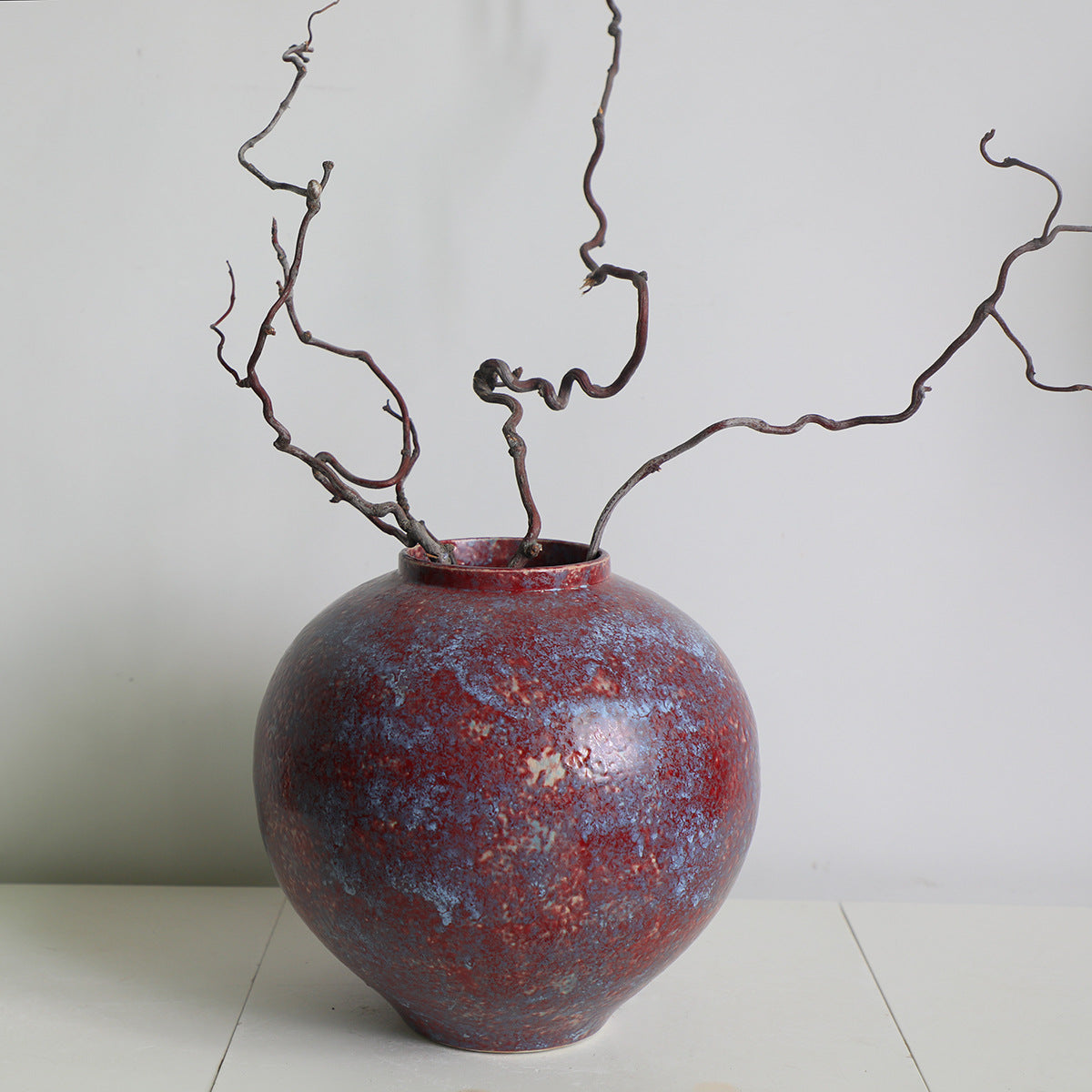 Gohobi Chinese Aesthetic Large-Belly Ceramic Vase