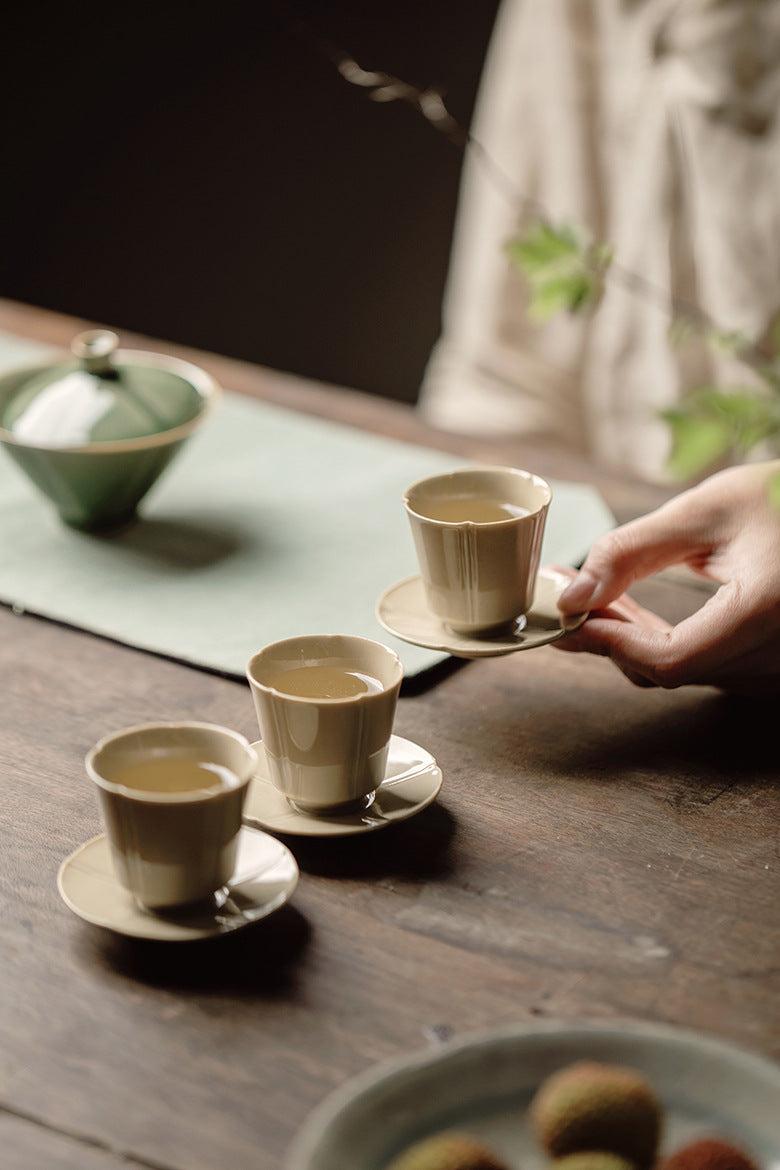 Gohobi Handmade Green Tea Cup and Saucer