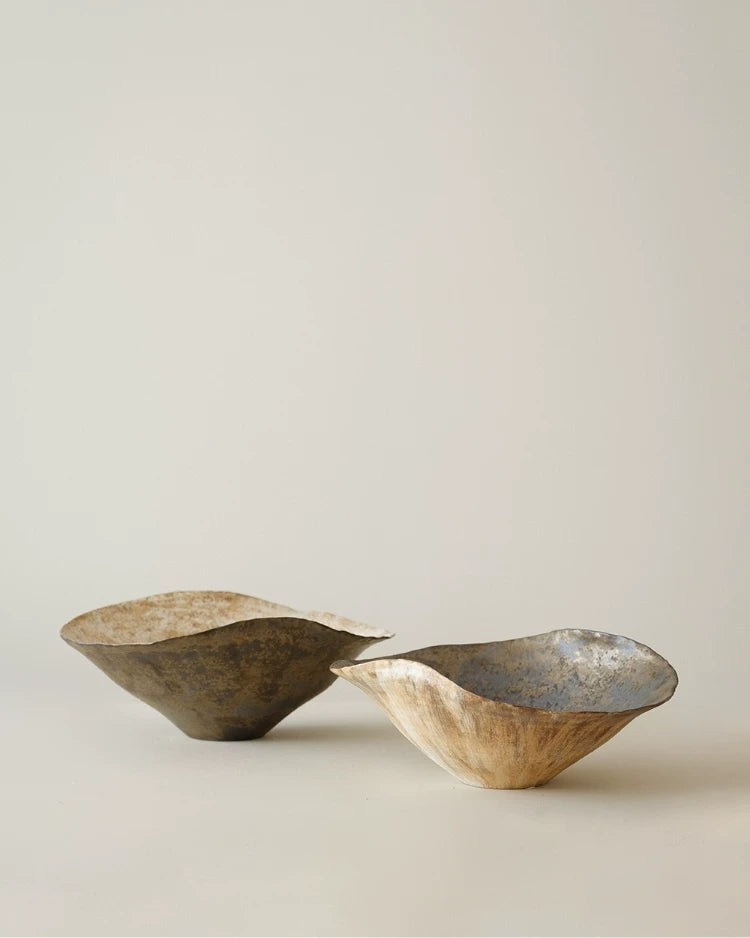 Gohobi Japanese Wabi-Sabi Lotus Leaf Ceramic Plate – Decorative Flower and Fruit Dish