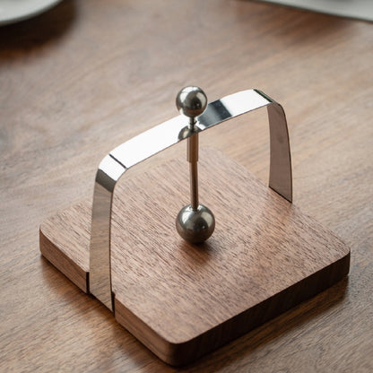 Gohobi Premium Solid Wood & Stainless Steel Tissue Holder