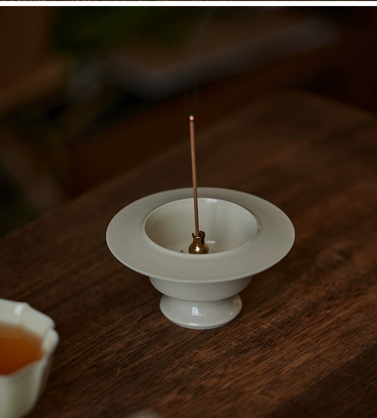 Gohobi Handmade Song Style White Incense Holder