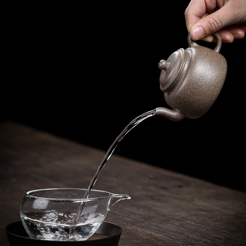 [Chingshui Tang 青水堂] Handmade Yixing Zisha Sandy Purple Clay Teapot – 170ml Original Ore Qing jiangpo Clay, Handmade Light Body with Built-in Filter, Traditional Chinese Purple Clay Teaware