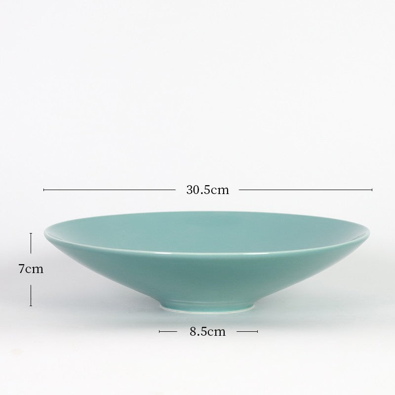 Gohobi Ikebana Ceramic Flower Bowl – Minimalist Flower Arrangement Water Plate