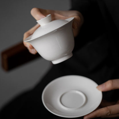 Gohobi Handmade Grass Ash Glaze Sancai Gaiwan